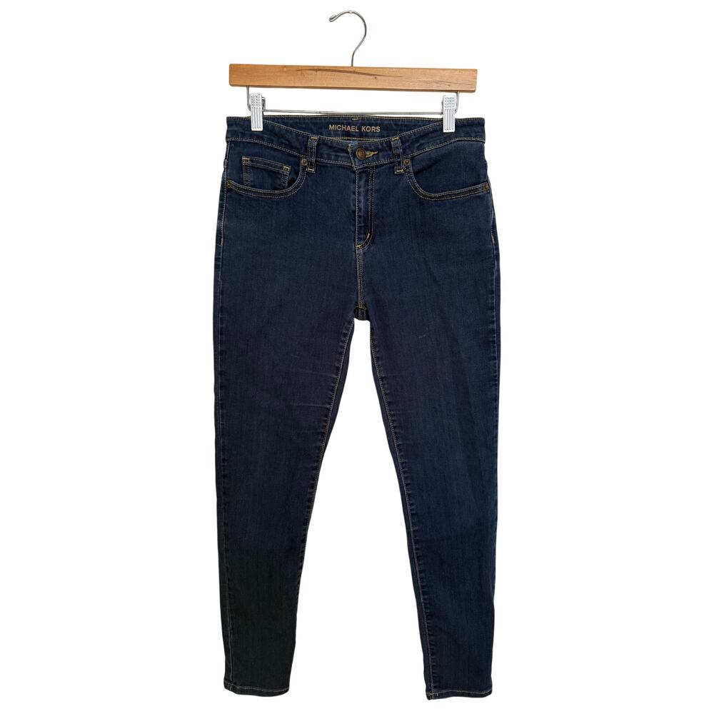 Michael Kors Izzy Skinny Jeans Women’s Size 8 Dark Blue Denim Stretch Mid Rise